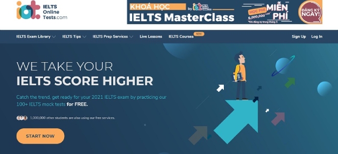  Giao diện website IELTS Online Test